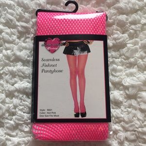 Hot Pink Mini Fishnet Pantyhose